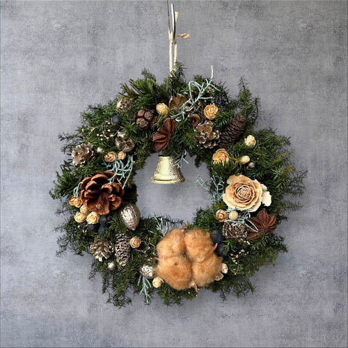 クリスマスリース 19㎝ プリザーブドフラワーリース クリスマス リース