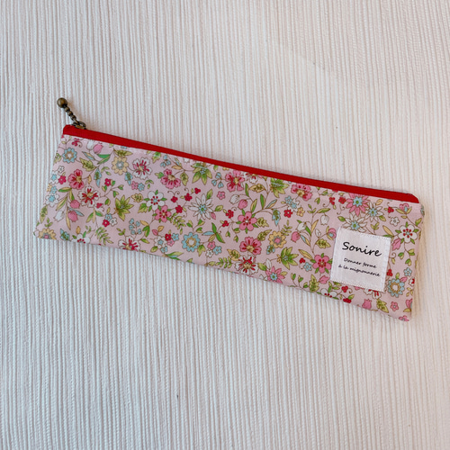 スリム ペンケース 花柄 ピンク 赤 ペンケース Sonire 通販｜Creema 