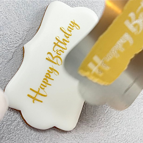 ステンレス製テンプレート】Happy Birthday(プラーク型