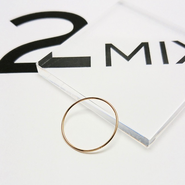 【G2MIX】K18丸線リング（ピンクゴールド対応可能）