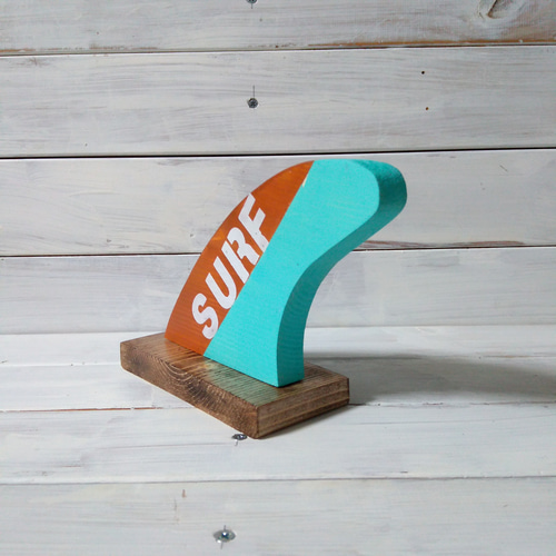 希少 ROUGH and SWELL 木製ブックエンド サーフィン フィン 希少 ROUGH