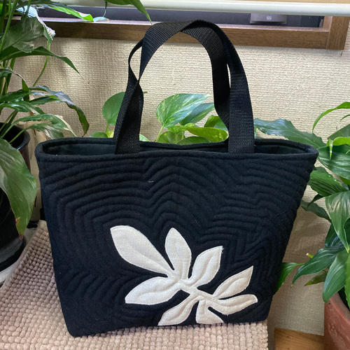 ハワイアンキルトバッグ トートバッグ パッチワーク アンスリウム