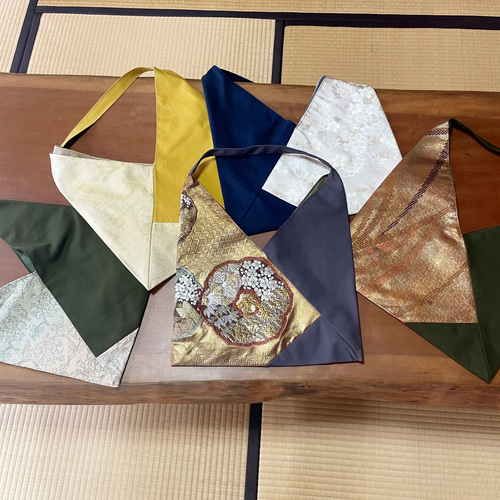 三角バッグ 西陣織 大容量なのに上品 ショルダーバッグ ショルダー 