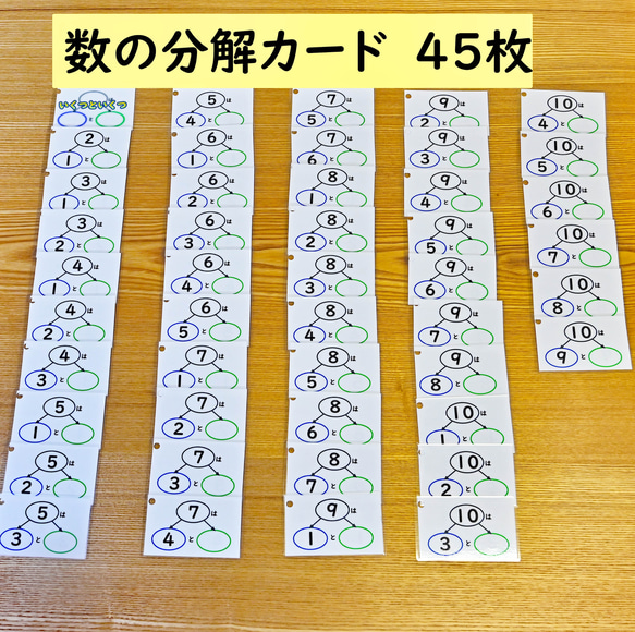 数の合成・分解カード　はがきサイズ　version１　　（繰り上がり　数の分解　数の合成　足し算　引き算） 3枚目の画像