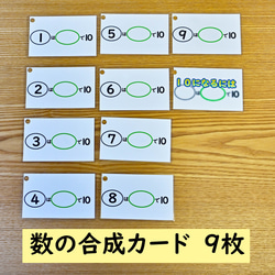 数の合成・分解カード　はがきサイズ　version１　　（繰り上がり　数の分解　数の合成　足し算　引き算） 4枚目の画像