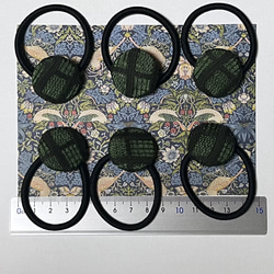 くるみボタンのヘアゴム(海松色) 3枚目の画像