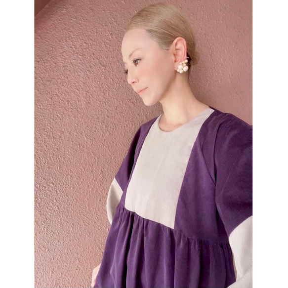 RATA❤️長度可以選擇❣️復古氣息❤️成人別緻蓬鬆連身裙❤️成人紫色 第2張的照片