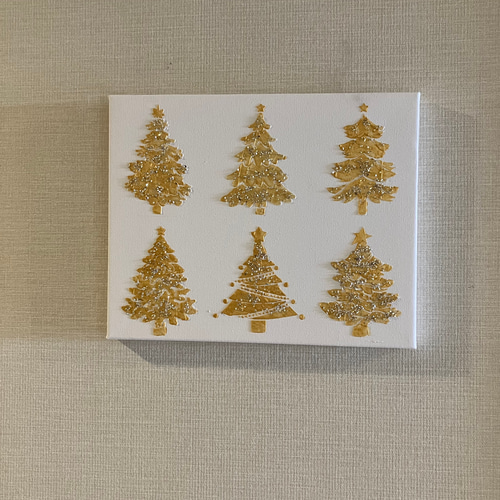 テクスチャーアート 〜クリスマスツリー gold〜 絵画 R.art