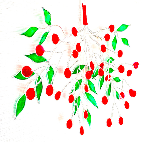 ワイヤークラフト 赤い実のスワッグ ワイヤーアート クリスマス お正月