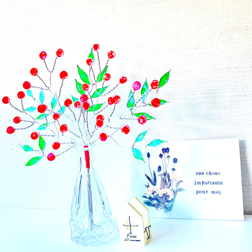 ワイヤークラフト 赤い実のスワッグ ワイヤーアート クリスマス