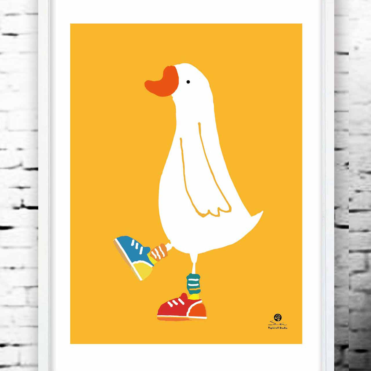 スニーカー　鳥　イラスト　ポスター　A4 A3 A2 A1　アートポスター　全作オリジナル　アートsei検索　1464