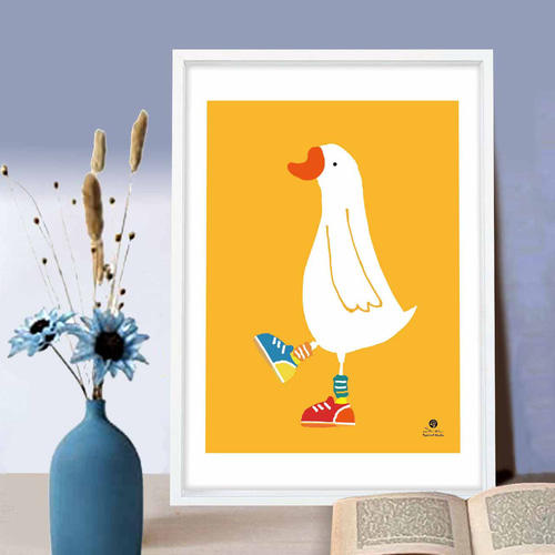 スニーカー 鳥 イラスト ポスター A4 A3 A2 A1 アートポスター