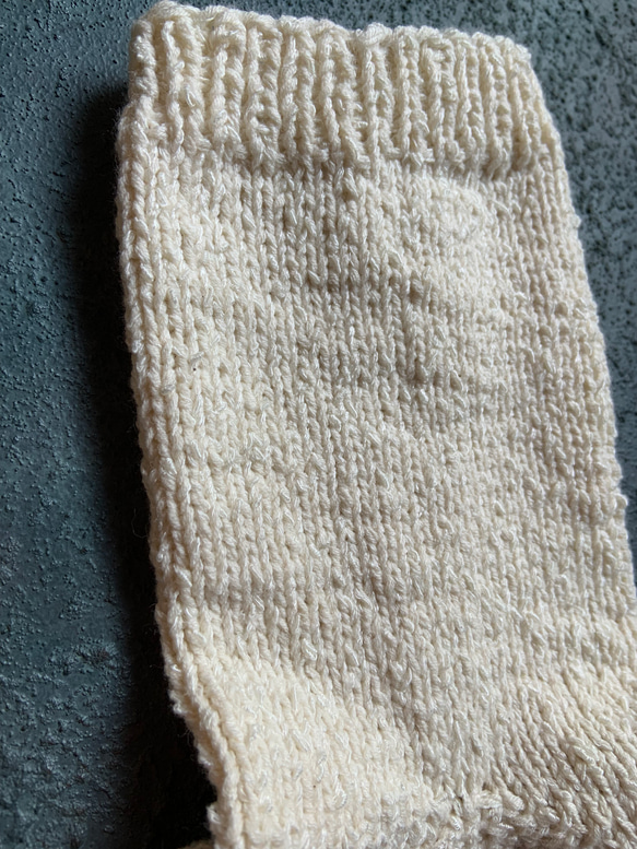 手編み靴下☆ホワイト 3枚目の画像