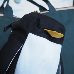 ペンギンさん帆布トートバッグ型リュック 11枚目の画像