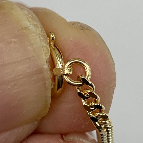 k18YG AU750 18金 幅2.1ミリ 5センチ分のイエローゴールド 延長  