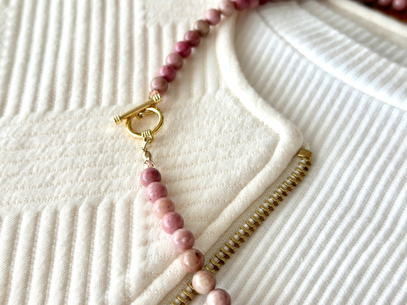 【Necklace mistypink 】ミスティピンクのネックレス ローズ  Creema限定母の日2024 4枚目の画像