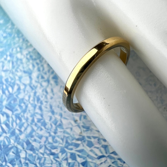 【1本価格】幸せのイエローゴールドカラーリング 刻印無料 金属アレルギー対応サージカルステンレス ラッピング プレゼント 4枚目の画像