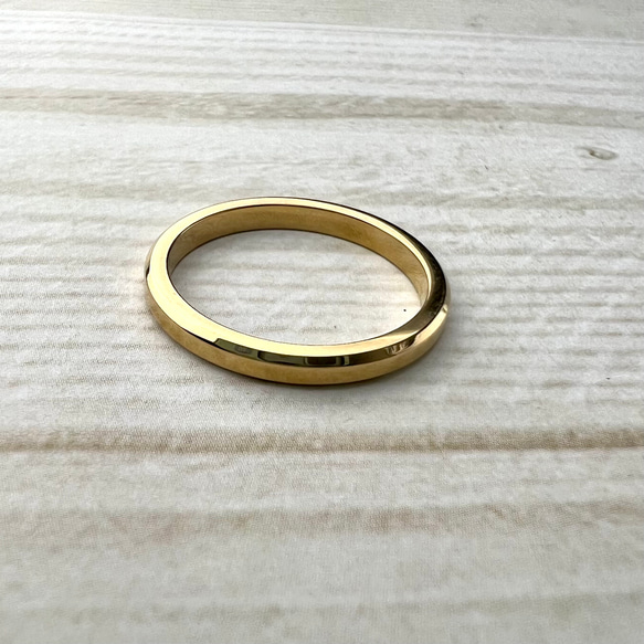 【1本価格】幸せのイエローゴールドカラーリング 刻印無料 金属アレルギー対応サージカルステンレス ラッピング プレゼント 5枚目の画像