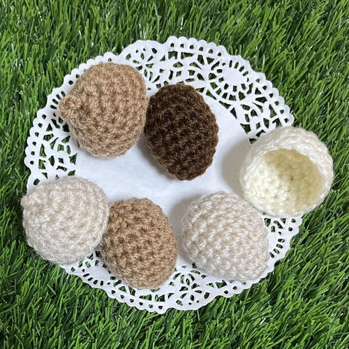 どんぐりのあみぐるみ＊ 5点セット あみぐるみ ぽん 通販 16769569