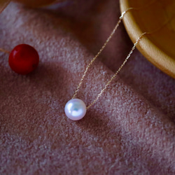 銷售價格！限量1套！ K18YG Akoya 珍珠項鍊與圈形耳環 ♡ 珠寶盒 第7張的照片