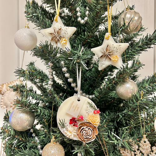 アロマワックスサシェ Xmasシルバーオーナメント#06