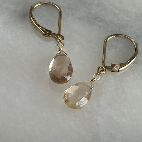 14KGF オレゴンサンストーン フレンチフックピアス ピアス  