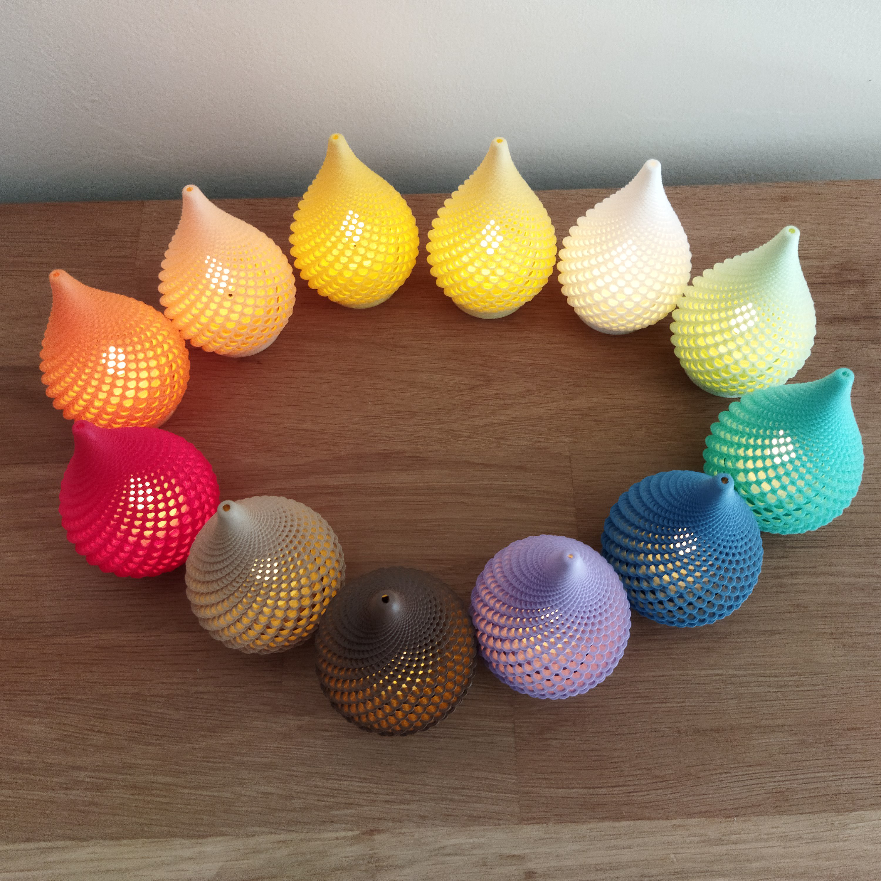 キャンドルライトしずくMidi(M)１２個セット　赤外線リモコン　USB充電　対応