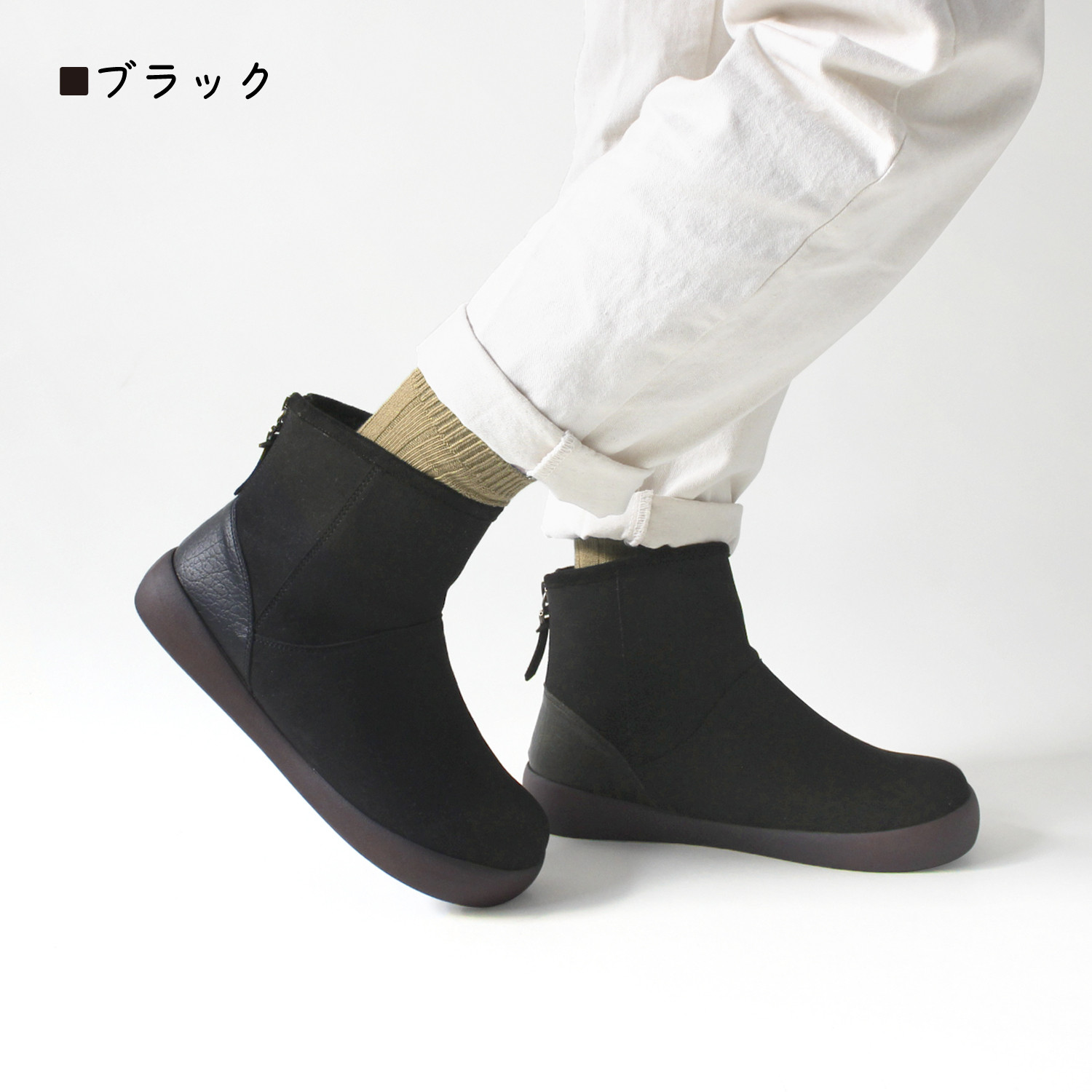 防滑ボアブーツ ムートン風 ノンスリップシューズ   RegettaCanoe -リゲッタカヌー- CJNS-1303C