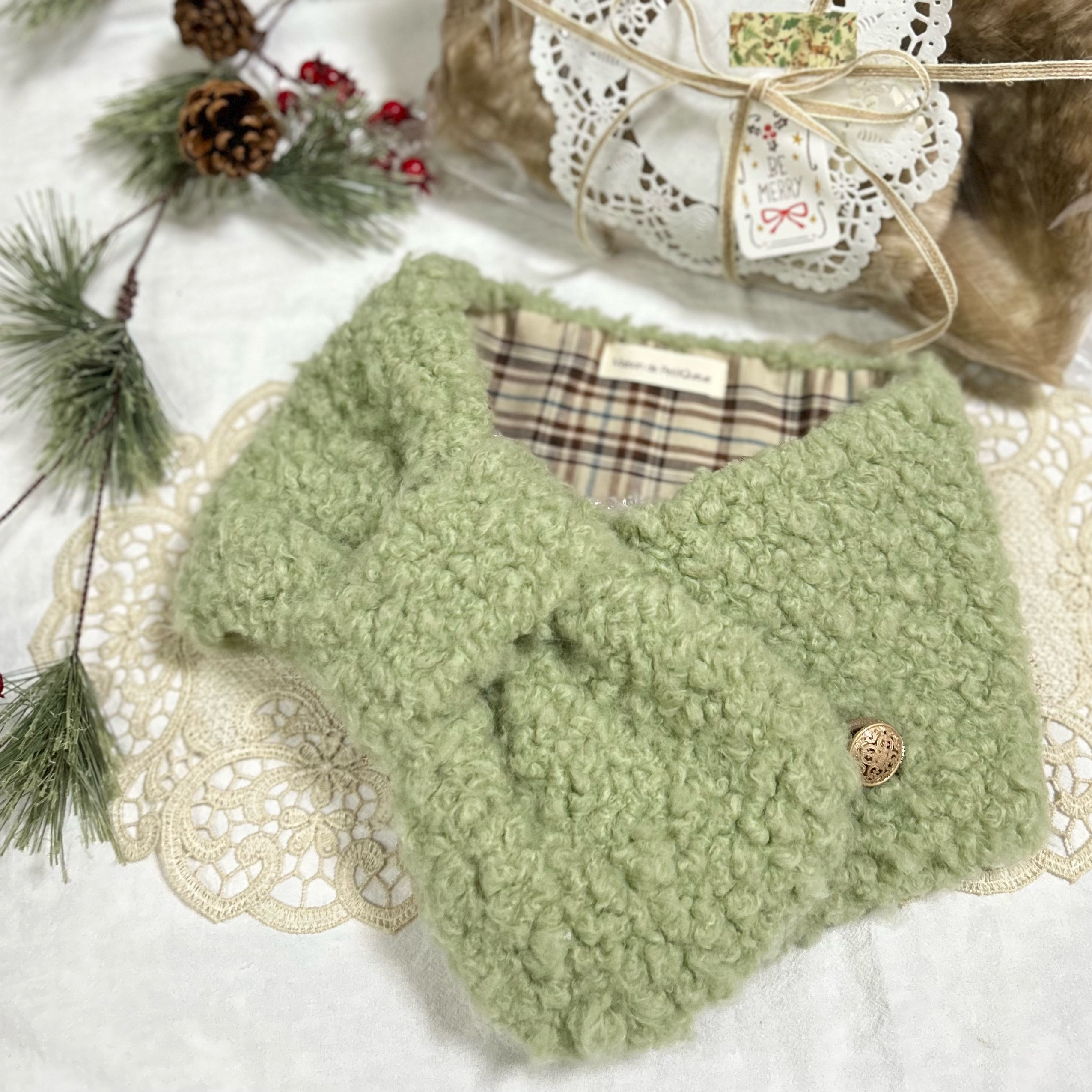 『Creema限定』シープボアマフラー（ピスタチオ）