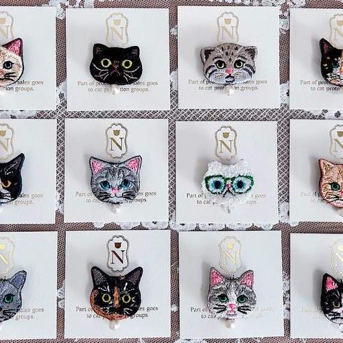 猫モチーフブローチまとめ売り 楽天市場】ブローチ 猫 ねこ ネコ 刺繍 ワッペン バッチ KS48016