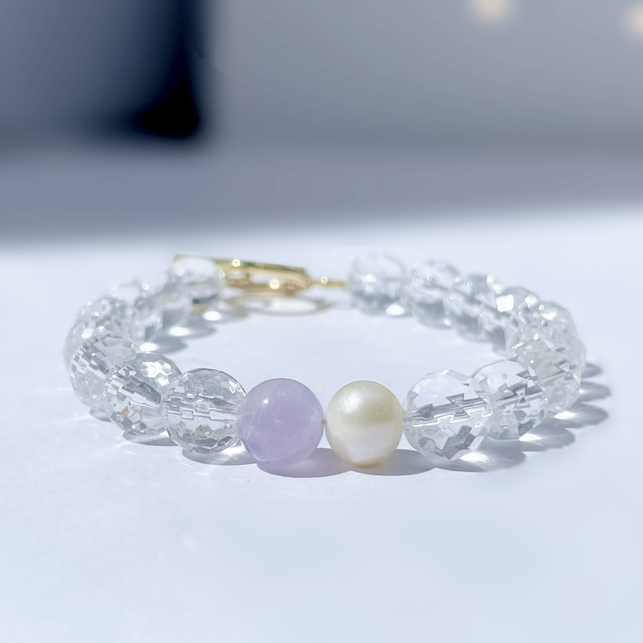 「誠実」ラベンダーアメジスト 淡水パール マンテル ステンレス   アレルギー対応 4,586円