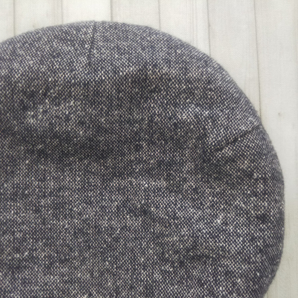【一点物】ツイード風 綿混生地のベレー帽(モノトーン)Sサイズ『Creema限定』 5枚目の画像