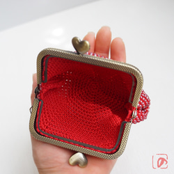 Ba-ba handmade Beads crochet square pouch No.1909 第6張的照片