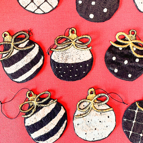クリスマスボール刺繍オーナメント10個セット その他インテリア クリスマスボール刺繍オーナメント10個セット その他インテリア