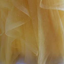 美容產品！黃色禮服閃亮薄紗公主線裸上衣新娘/招待會 第8張的照片