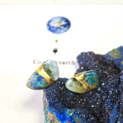 Earth◆地球のいろ／Chrysocolla×Prehnite＊金継ぎピアス／L size 1枚目の画像