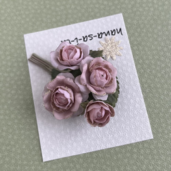 やさしいピンクのミニ薔薇ブローチ 5枚目の画像