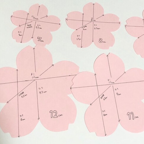 コメントカード ①重ね白桜『7cm』桜の花びら コメントカード メッセージカード 6