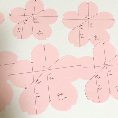 ①重ね白桜『7cm』桜の花びら コメントカード メッセージカード 6
