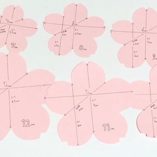 ①重ね白桜『7cm』桜の花びら コメントカード メッセージカード 6