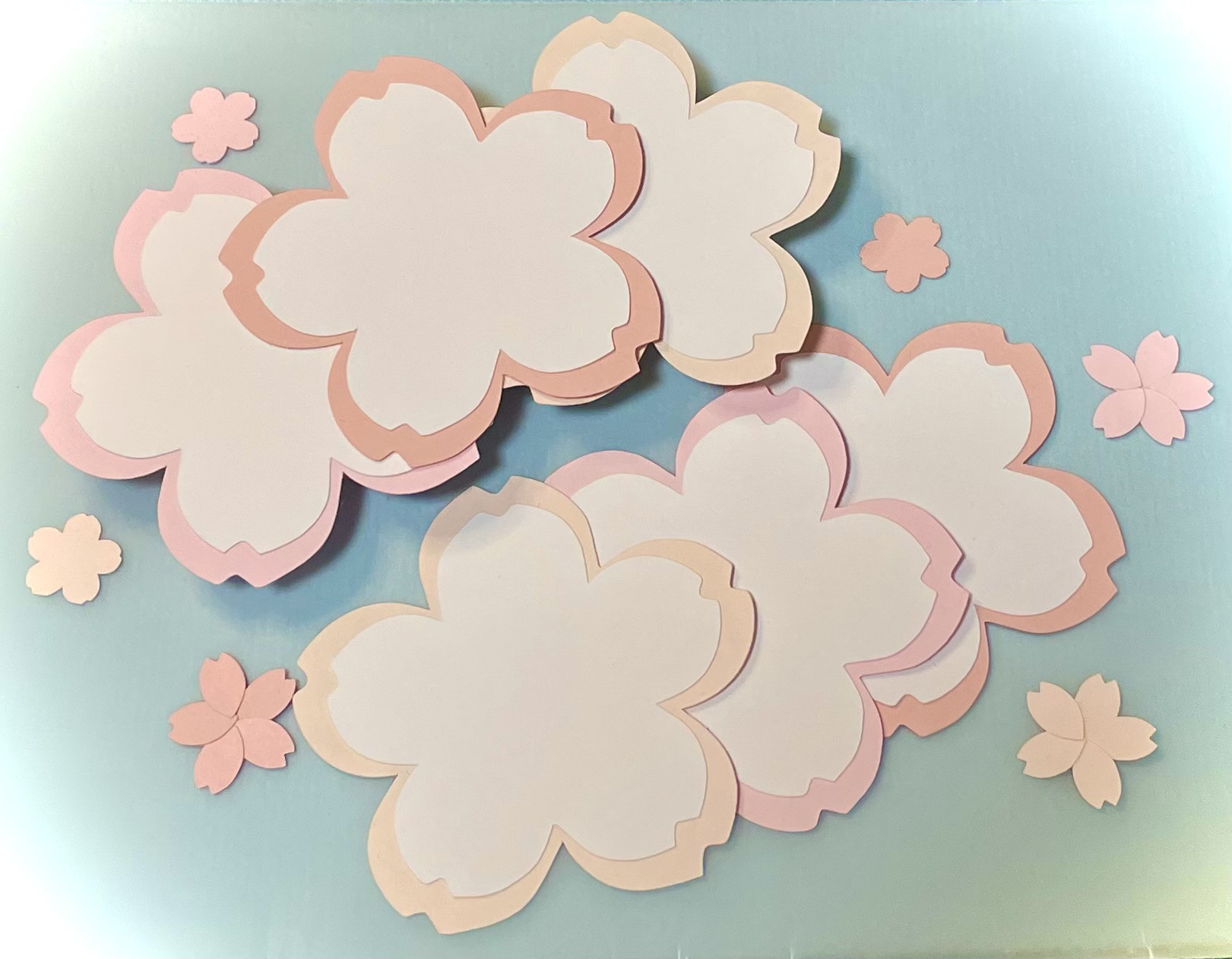 ①重ね白桜『7cm』桜の花びら コメントカード メッセージカード 6
