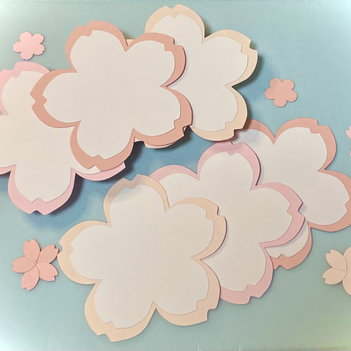 ①重ね白桜『7cm』桜の花びら コメントカード メッセージカード 6
