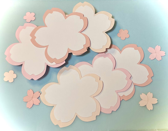 ①重ね白桜『7cm』桜の花びら コメントカード メッセージカード 6