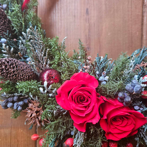 クリスマスのハーフスワッグ リース はなさか兄さん 通販 16771001