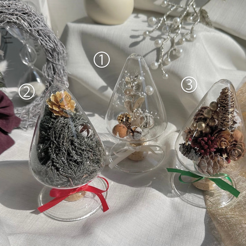 クリスマス ドライフラワー シードボトル ボトルフラワー ツリー