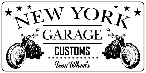 【Lサイズ】アメリカン カスタムバイク オートバイ ニューヨーク ガレージ 店舗 照明 看板 置物 雑貨 ライトBOX 6枚目の画像