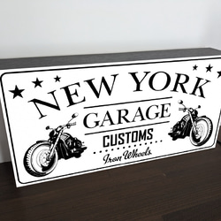 【Lサイズ】アメリカン カスタムバイク オートバイ ニューヨーク ガレージ 店舗 照明 看板 置物 雑貨 ライトBOX 4枚目の画像
