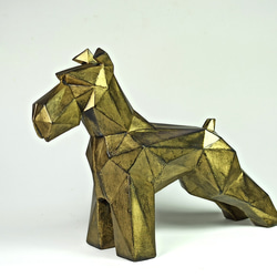 雪瑞納犬-手繪青銅效果 攝影道具 Schnauzer Schnauzer 書檔 藝術品 擺件 第2張的照片