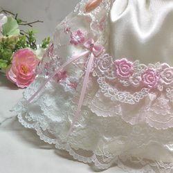 リカちゃん用着せ替えドレス　可愛い桜と薔薇のドレス　パニエ付き 10枚目の画像