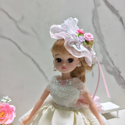 リカちゃん用着せ替えドレス　可愛い桜と薔薇のドレス　パニエ付き 16枚目の画像